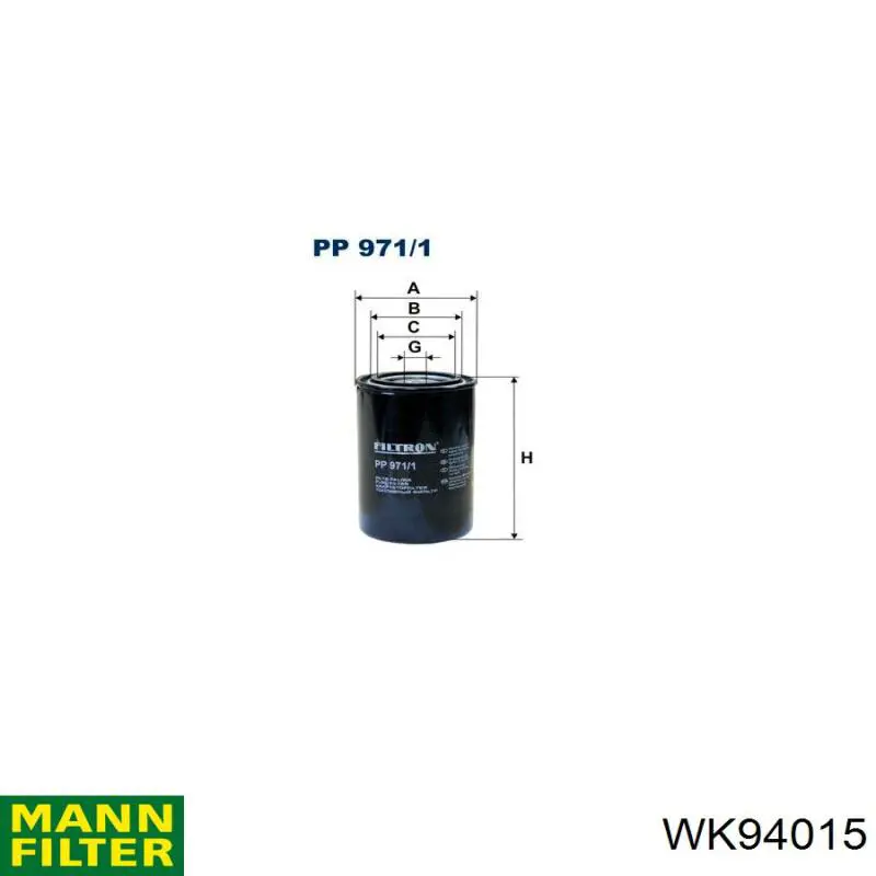 Фільтр тонкого очищення палива Mann-Filter WK94015 ціна, від 8.92 USD