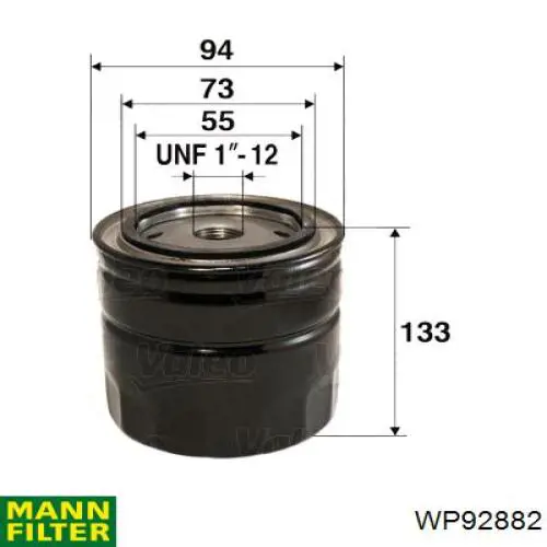 Масляний фільтр двигуна Mann-Filter WP92882 ціна, від 13.94 USD
