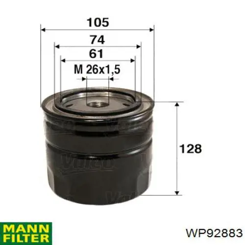 WP92883 Mann-Filter фільтр масляний