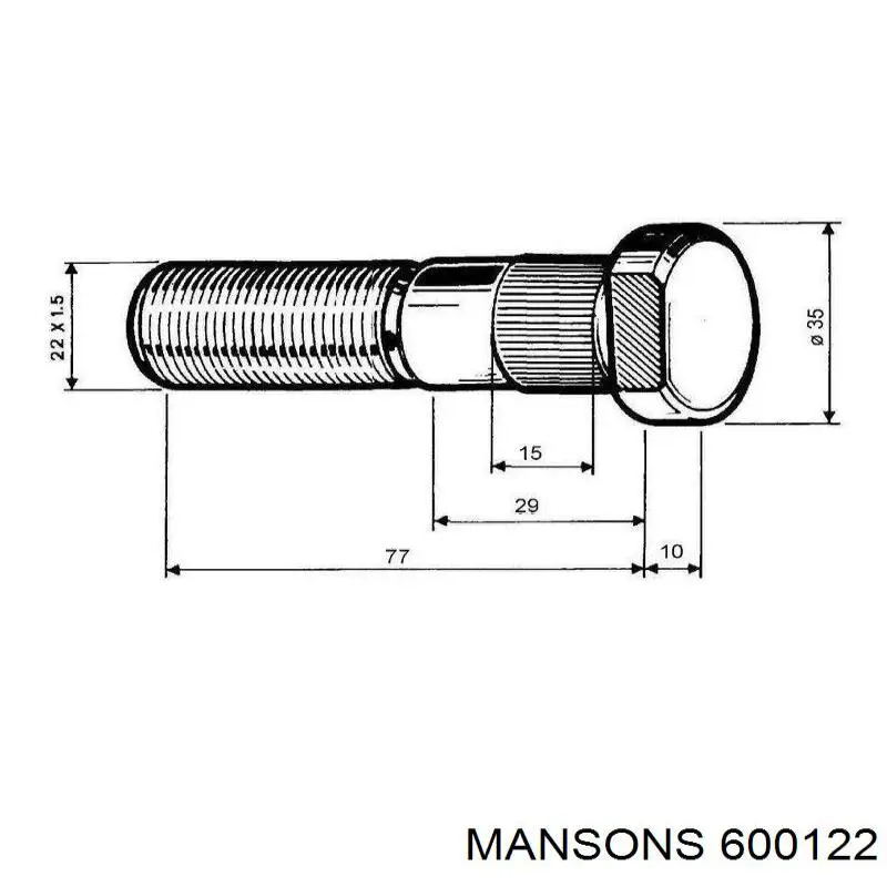 Колісний болт Diesel Technic 1030040 ціна, від 4.66 USD