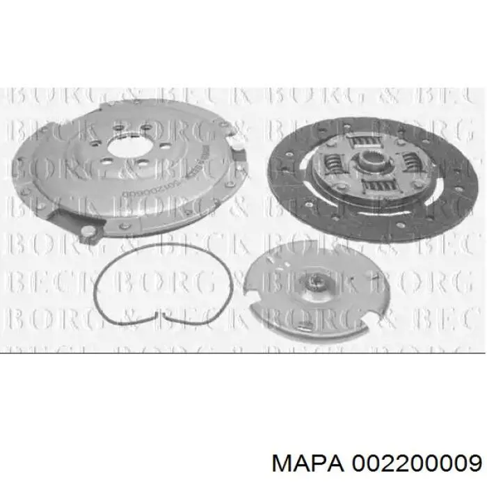 Комплект зчеплення (3 частини) Mapa 002200009 ціна, від 69.14 USD