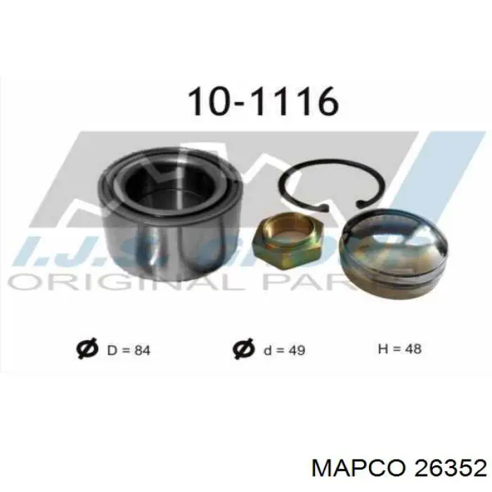 Підшипник ступиці 26352 Mapco