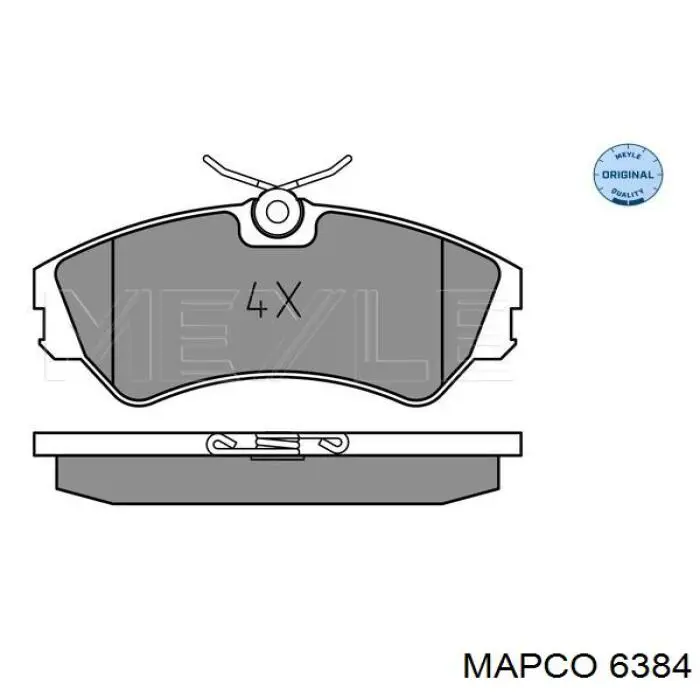 6384 Mapco колодки гальмівні передні, дискові