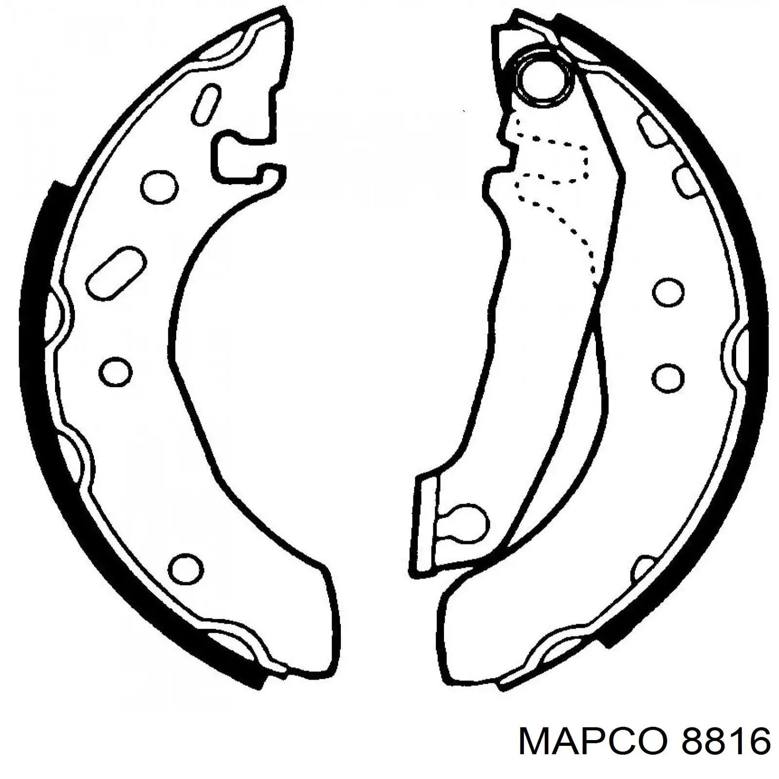 Колодки гальмові задні, барабанні 8816 Mapco