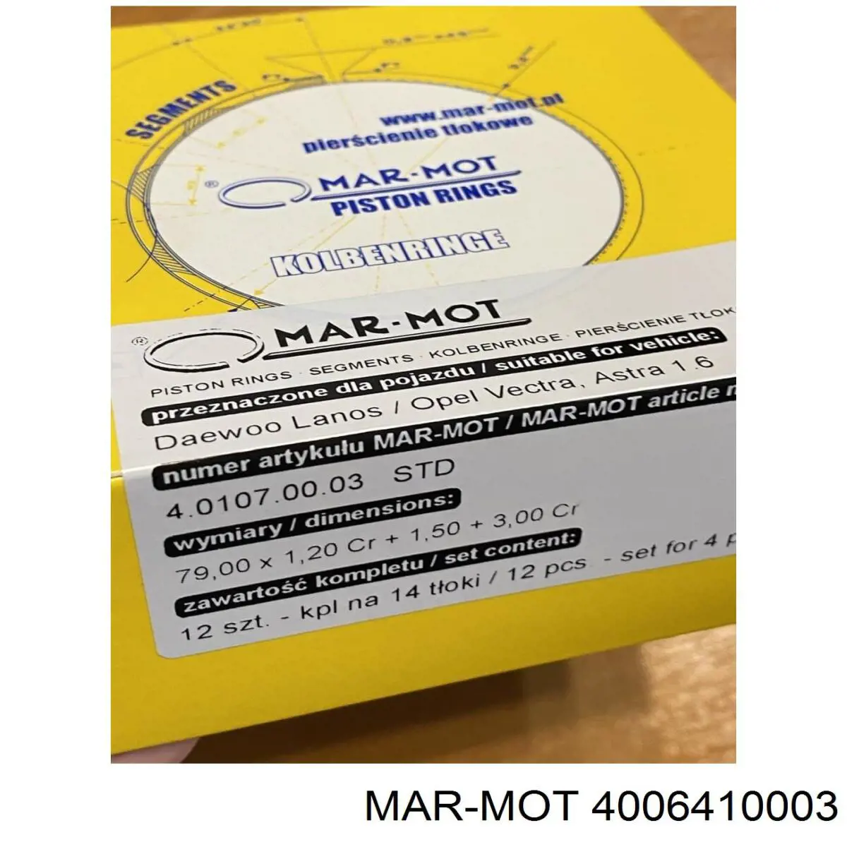 Купити 4006410003 Mar-mot Кільця поршневі на 1 циліндр, 4-й ремонт (+1,00)