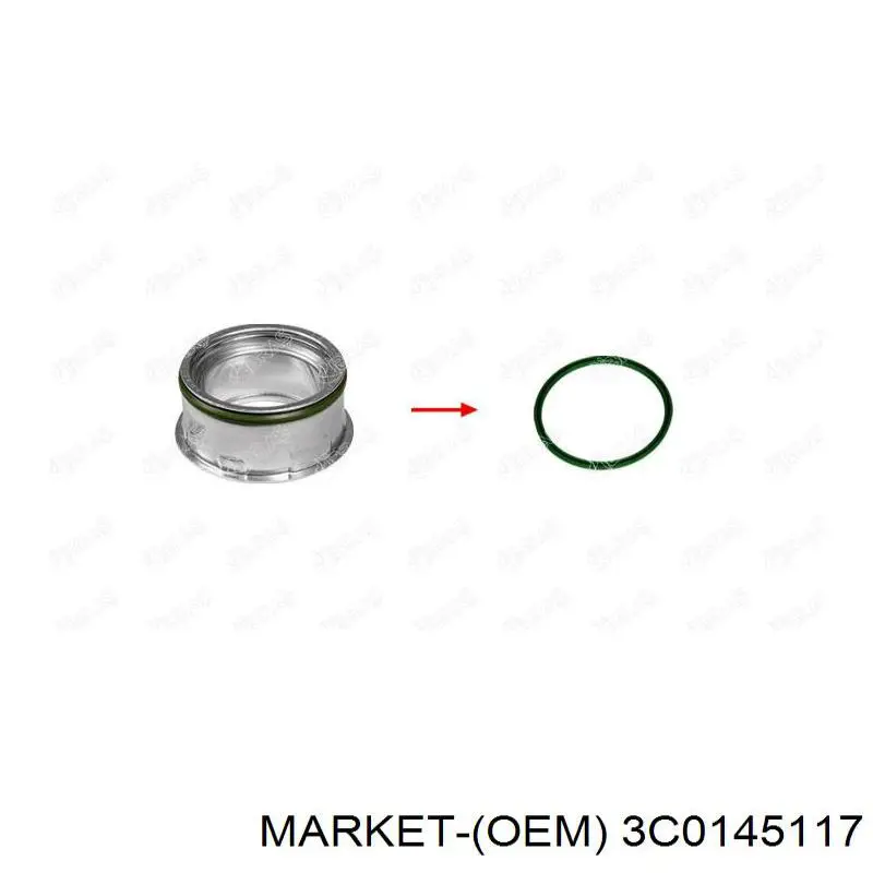 Прокладка (кільце) шланга охолодження турбіни, подачі 3C0145117 Market (OEM)