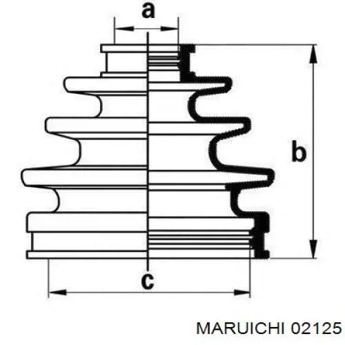 02125 Maruichi-156 пильник шруса зовнішній, передній піввісі