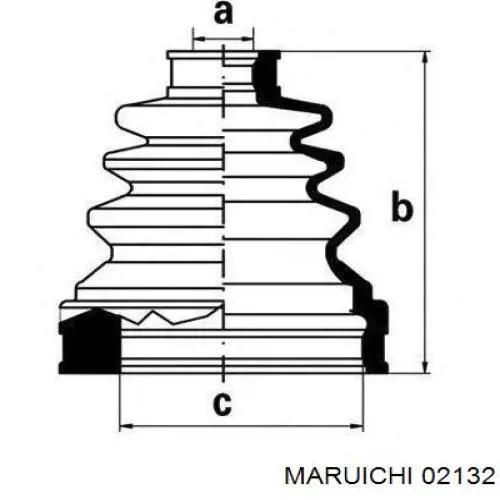 02132 Maruichi-156 пильник шруса внутрішній, передній піввісі