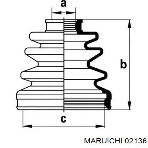 02136 Maruichi-156 пильник шруса внутрішній, передній піввісі