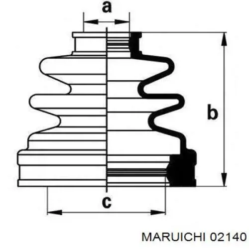 02140 Maruichi-156 пильник шруса внутрішній, задньої піввісі