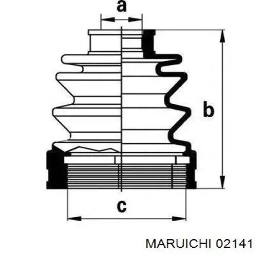 Пильник ШРУСа внутрішній, передній піввісі 02141 Maruichi-156