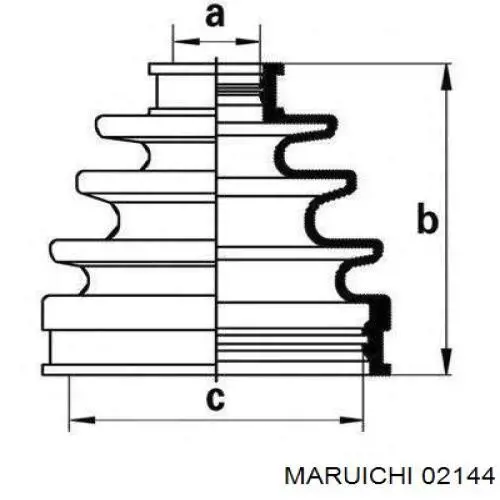 02144 Maruichi-156 пильник шруса внутрішній, передній піввісі