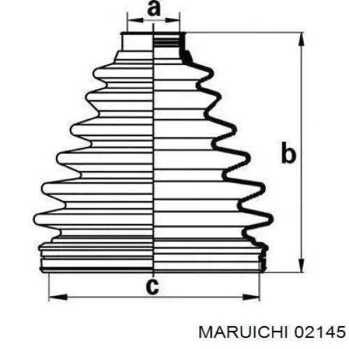 02145 Maruichi-156 пильник шруса зовнішній, передній піввісі