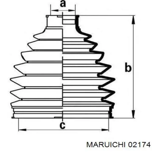 Пильник ШРУСа зовнішній 02174 Maruichi-156