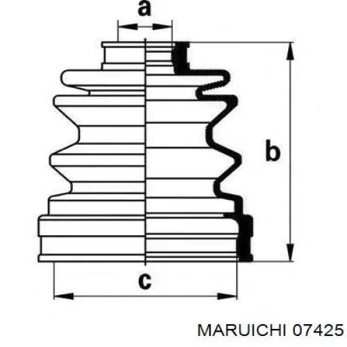 Пильник шарніра кутових швидкостей зовнішній передній Maruichi-156 07425 ціна, від 6.39 USD