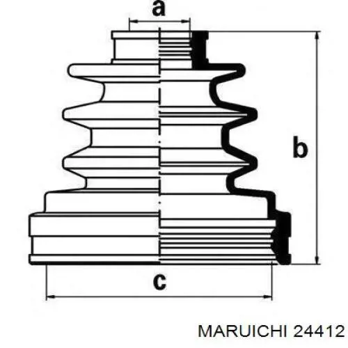 Пильник шарніра кутових швидкостей внутрішній задній Maruichi-156 24412 ціна, від 6.56 USD