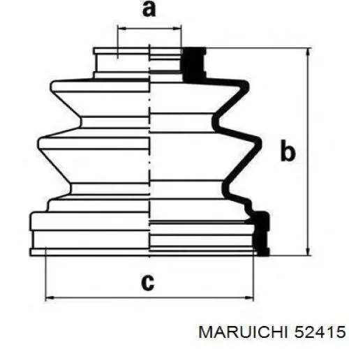 Пильник ШРУСа зовнішній, передній піввісі 52415 Maruichi-156