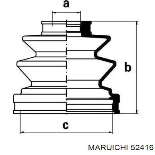 Пильник ШРУСа внутрішній, задньої піввісі 52416 Maruichi-156