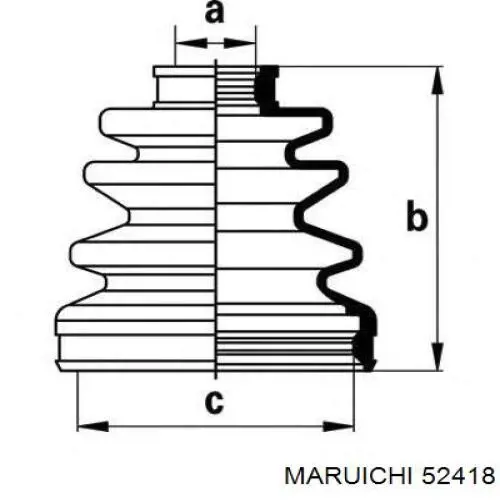 52418 Maruichi-156 пильник шруса внутрішній, передній піввісі