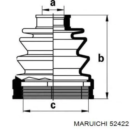 Пильник гранати внутрішній, передній півосі Maruichi-156 52422 ціна, від 7.09 USD