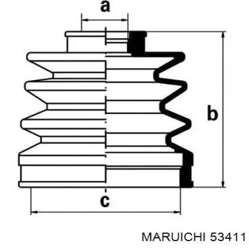 53411 Maruichi-156 пильник шруса зовнішній, передній піввісі