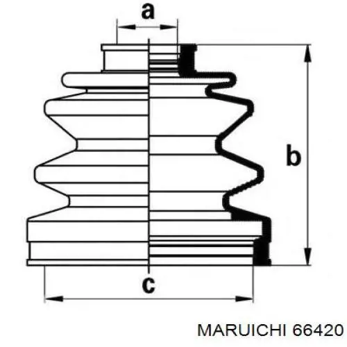 66420 Maruichi-156 пильник шруса внутрішній, передній піввісі