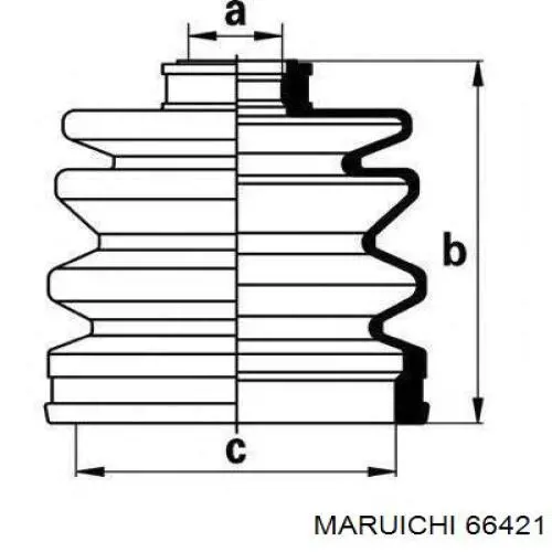 66421 Maruichi-156 Пильник ШРУСа зовнішній, передній піввісі