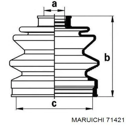 71421 Maruichi-156 пильник шруса зовнішній, передній піввісі