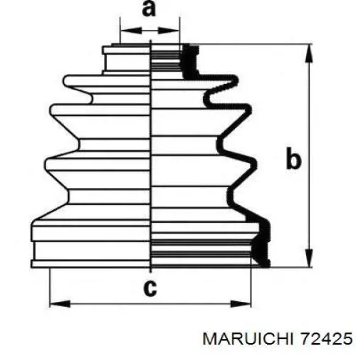 Пильник ШРУСа зовнішній 72425 Maruichi-156