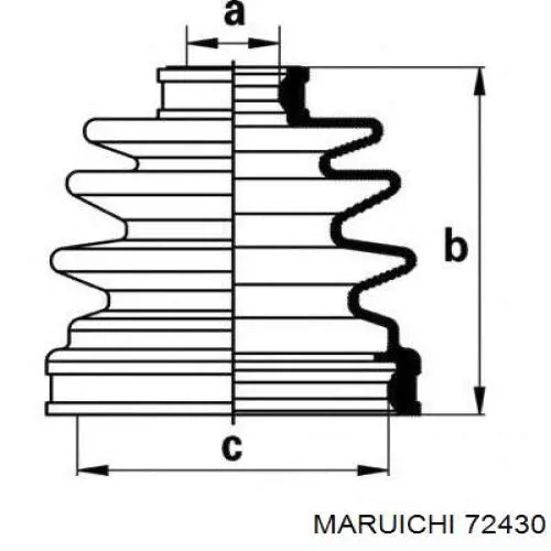 72430 Maruichi-156 Пильник ШРКШ внутрішній, передній півосі