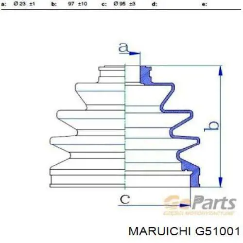 Пильник ШРУСа зовнішній, передній піввісі G51001 Maruichi-156