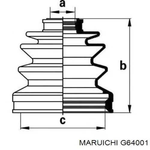 Пильник гранати внутрішній, передній півосі Maruichi-156 G64001 ціна, від 6.26 USD