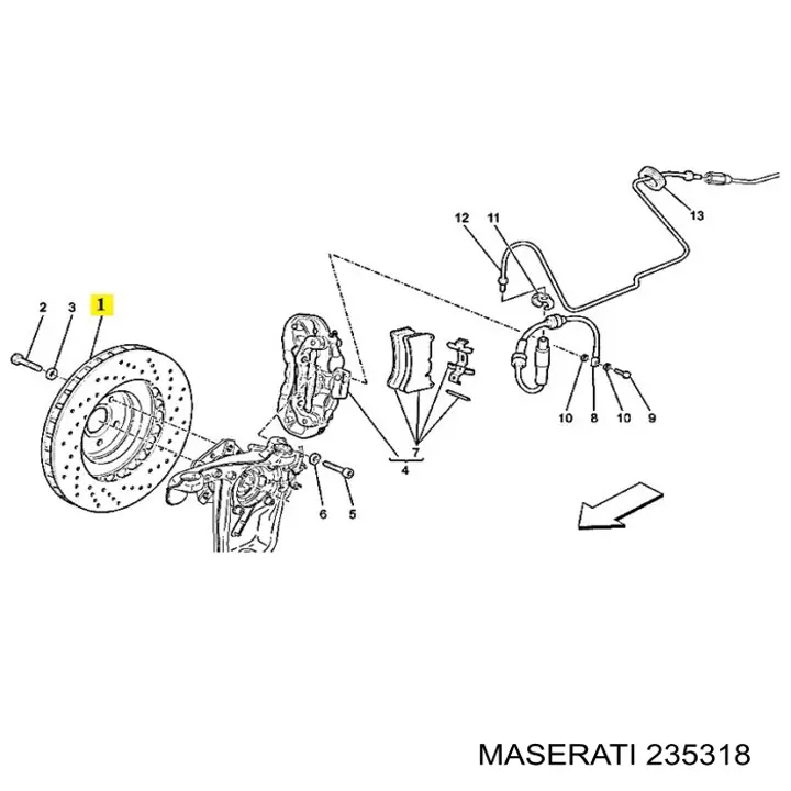 235318 Maserati Гальмо дискове переднє