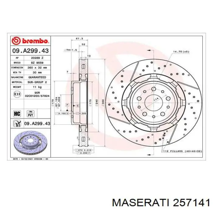 Гальмівні диски передні 09A29943 Brembo