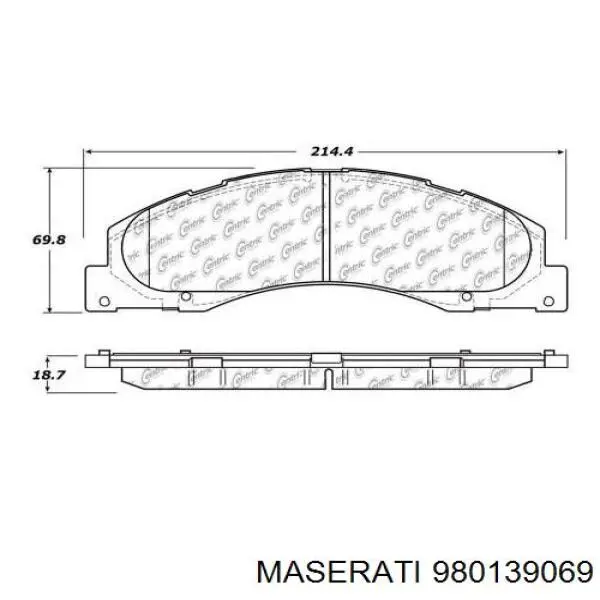 980139069 Maserati Колодки гальмівні задні, дискові