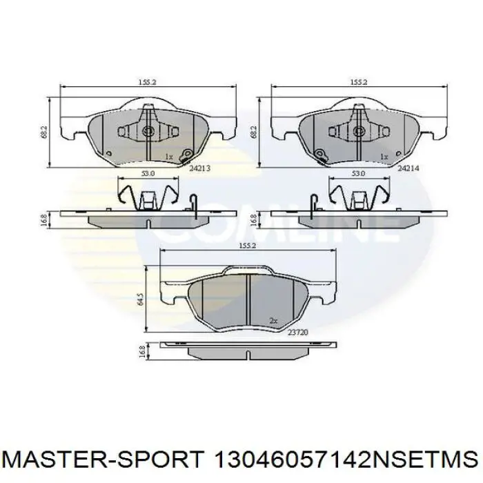 13046057142NSETMS Master-sport Передні гальмівні колодки