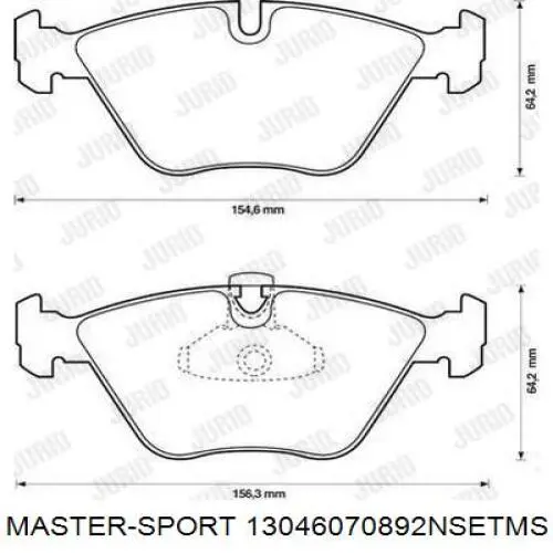 Колодки гальмівні передні, дискові 13046070892NSETMS Master-sport