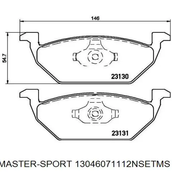 Тормозні колодки Master-sport 13046071112NSETMS