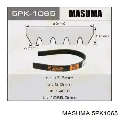 5PK1065 Masuma Поліклиновий ремінь
