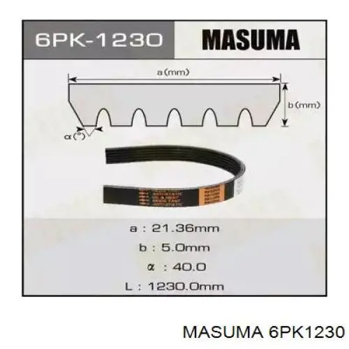 Клиновий ремінь Masuma 6PK1230 ціна, від 9.97 USD