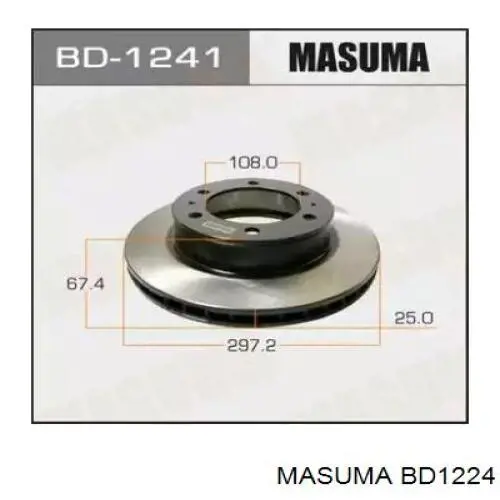 BD1224 Masuma Гальмо дискове переднє