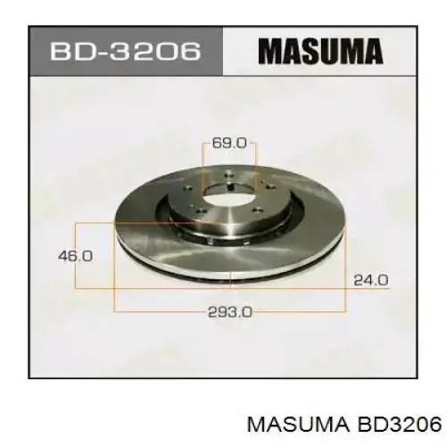 Диск переднього гальма Masuma BD3206 ціна, від 49.27 USD