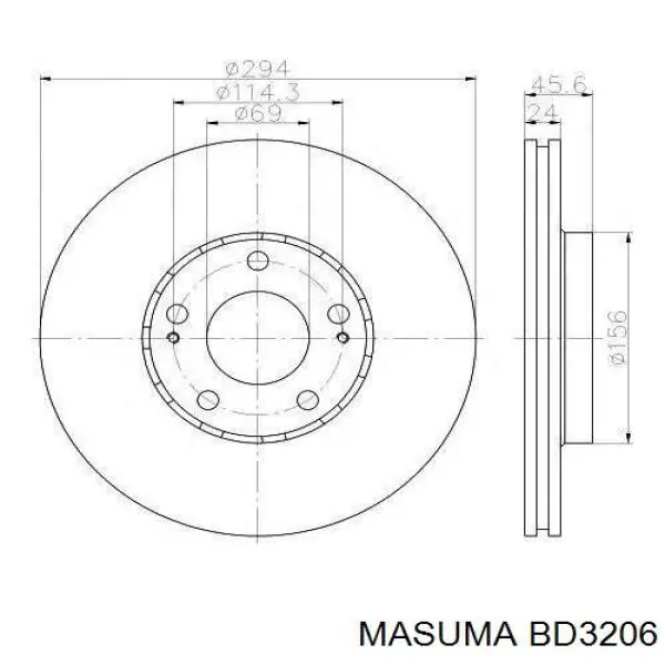 Купити BD3206 Masuma Ротор гальмівний