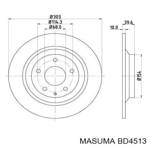Купити BD4513 Masuma Диск заднього гальма