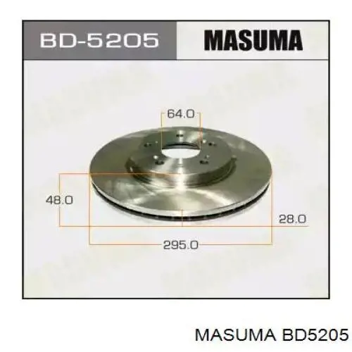 BD5205 Masuma Гальмо дискове переднє