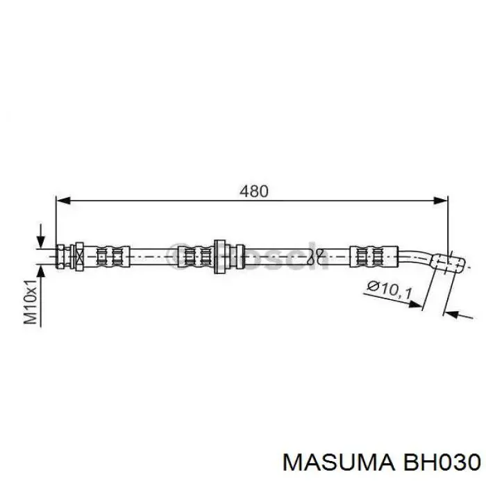 Шланг гальмівний задній BH030 Masuma