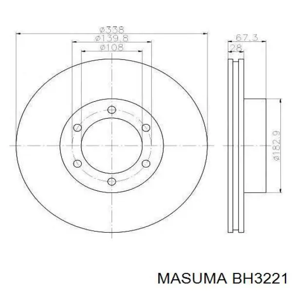 Шланг гальмівний задній, правий BH3221 Masuma