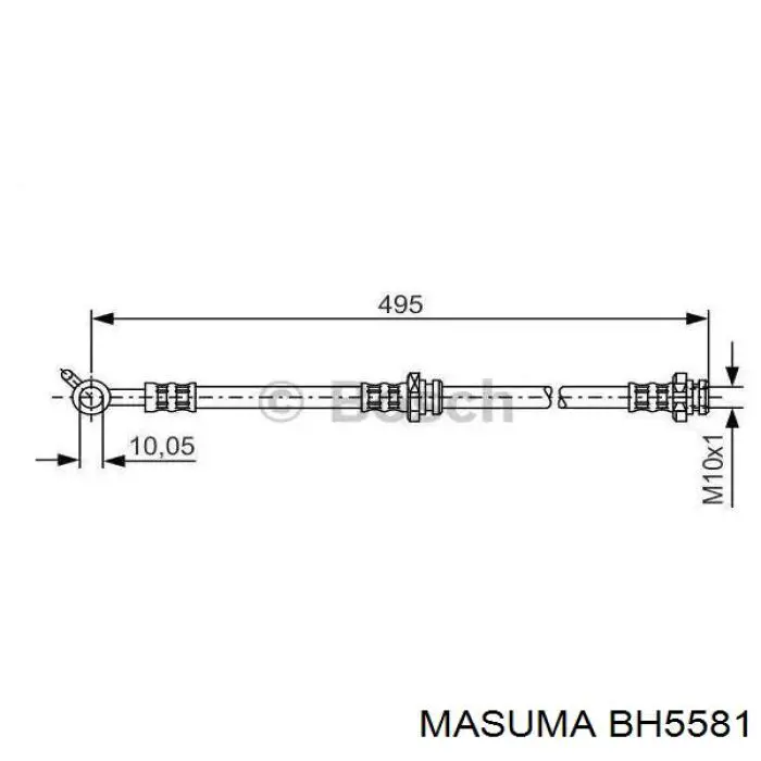 Шланг гальмівний задній, правий ABE C815002ABE ціна, від 11.85 USD