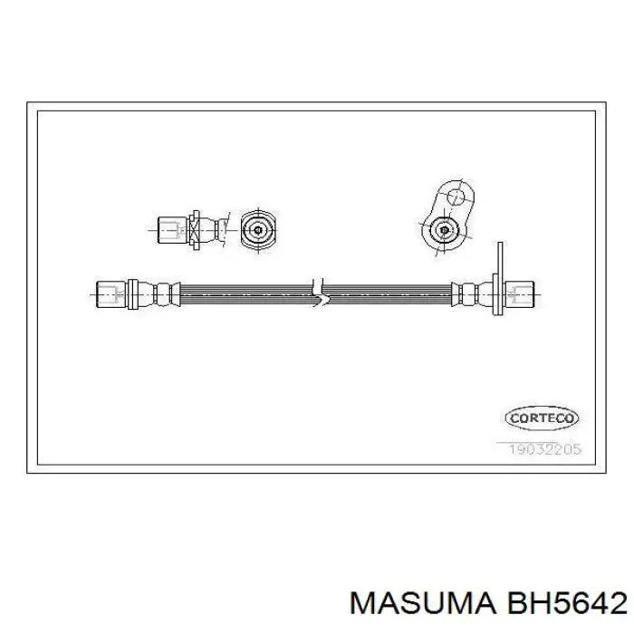 Шланг гальмівний передній Masuma BH5642 ціна, від 11.22 USD