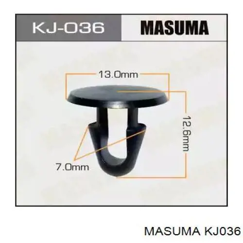 Пістон (кліп) кріплення підкрилки переднього крила Masuma KJ036 ціна, від 0.41 USD